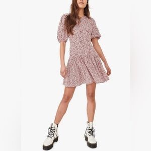 Free people dress size Medium puff sleeve flowy boho ditzy floral open b…​​​